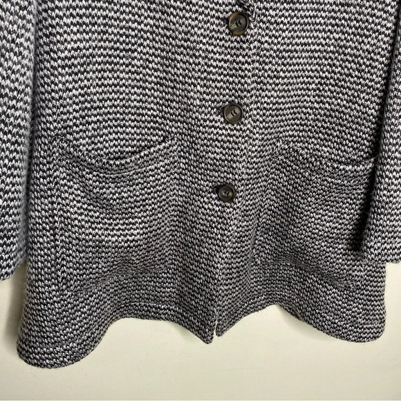 Avec Les Filles With the Girls Gray Birds Eye Tweed Pea Coat Women's Size Large - Picture 6 of 9